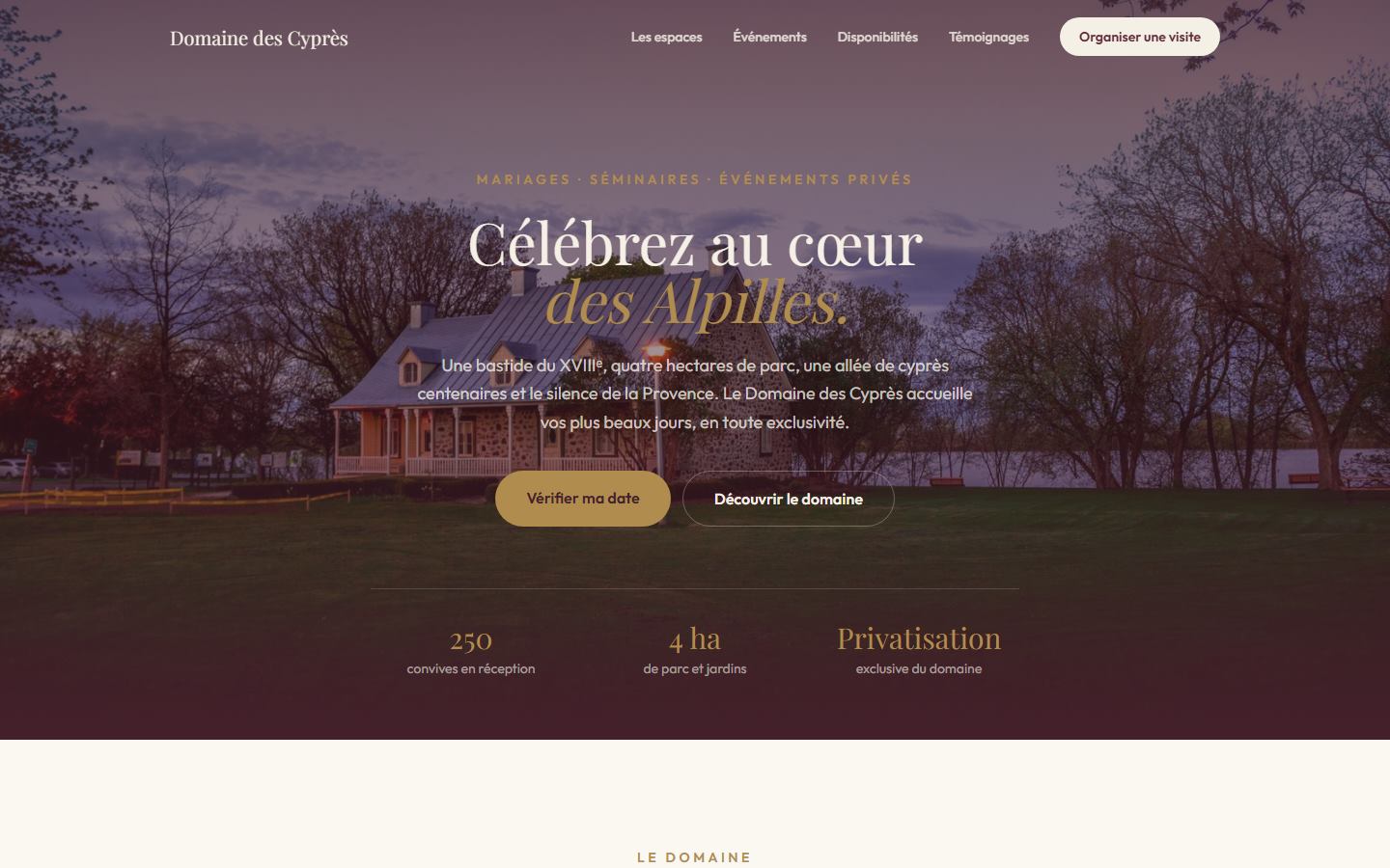 Aperçu du site Domaine des Cyprès