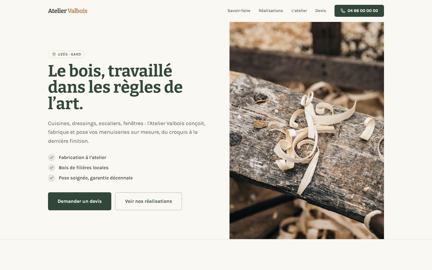 Aperçu du site Atelier Valbois