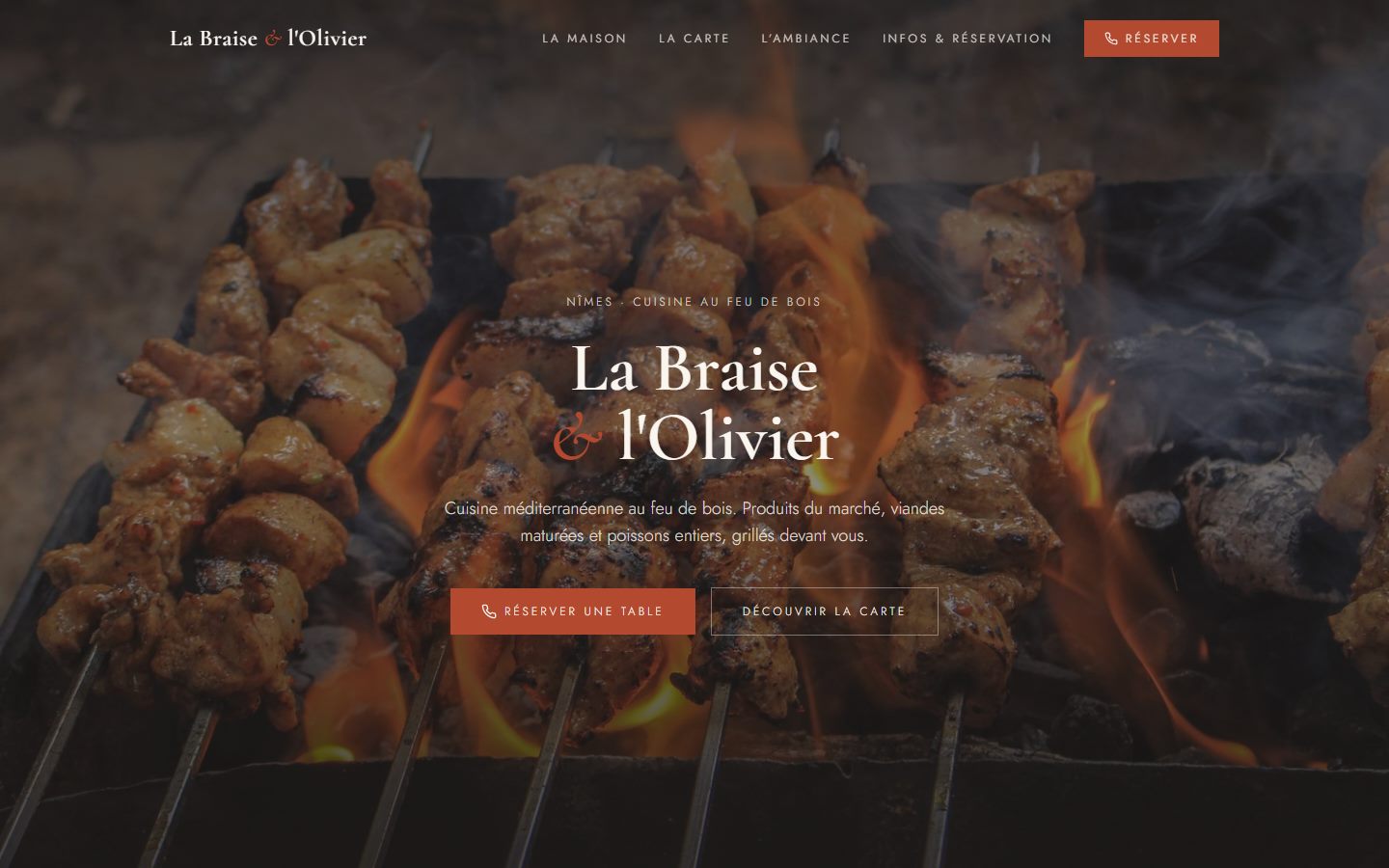 Aperçu du site La Braise & l'Olivier