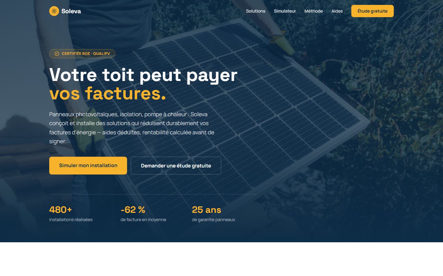 Aperçu du site Soleva